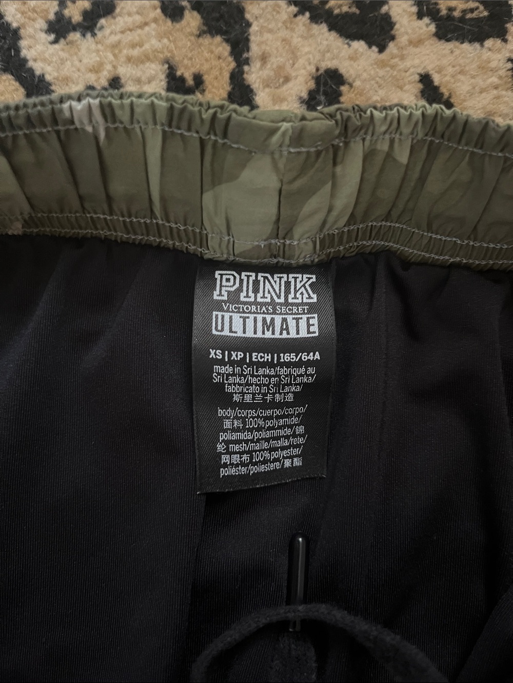 PINK Victoria's Secret Olive Camo Athletic Running Shorts - Picture 2 of 5